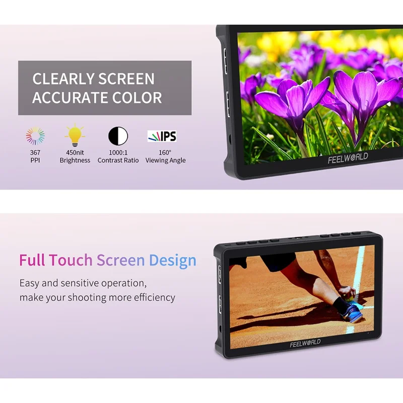 FEELWORLD F5 Pro V4 6 Inch Touchscreen DSLR Camera Monitor External Wireless Display Screen for Photography