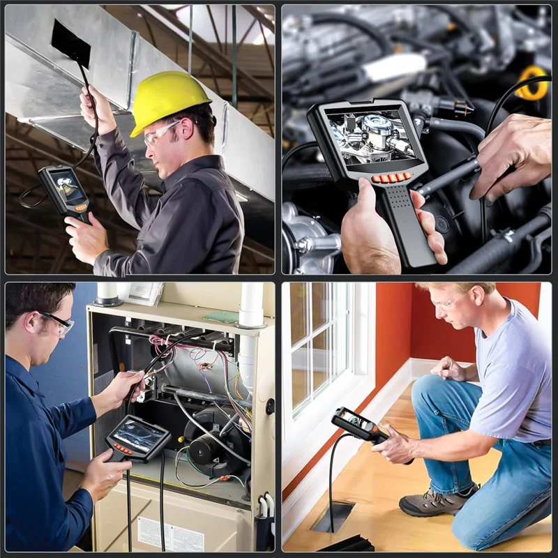 Câmera de Inspeção Industrial Endoscópio Portátil HD com Tela IPS de 4,3 Polegadas, Lente Única de 8 mm, Cabo de 2 m, Modelo G41