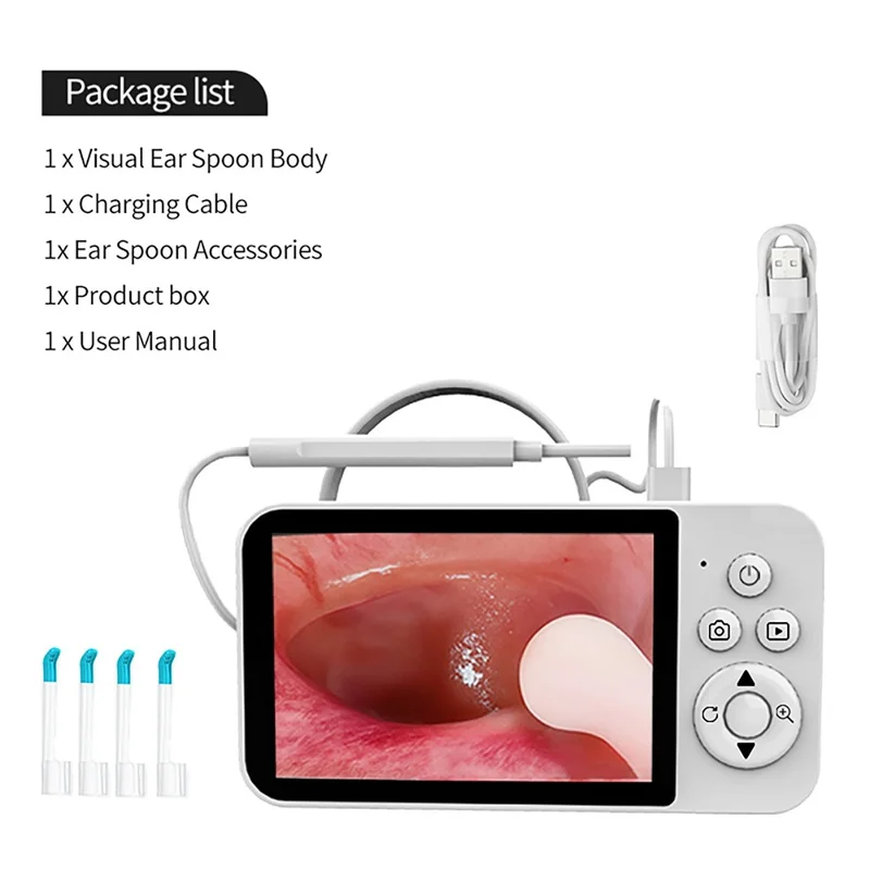 Y40 4.3 inch Screen Visual Otoscope Endoscope High Definition Visualization Ear Cleaning Endoscope