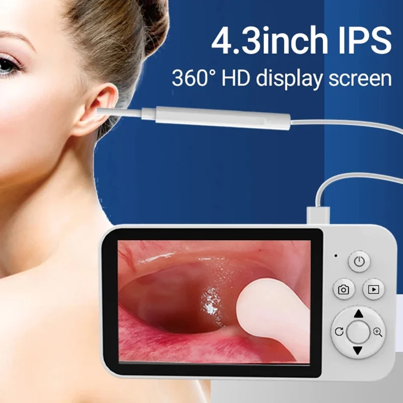 Y40 4.3 inch Screen Visual Otoscope Endoscope High Definition Visualization Ear Cleaning Endoscope