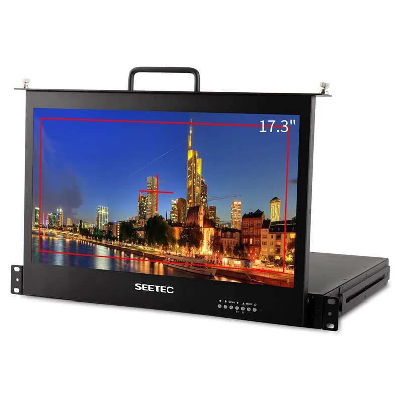 SEETEC SC173-HSD-56 17,3-calowy ekran IPS Full HD 1920x1080 1RU, monitor wyciągowy do montażu w racku do produkcji / nadawania – wtyk amerykański