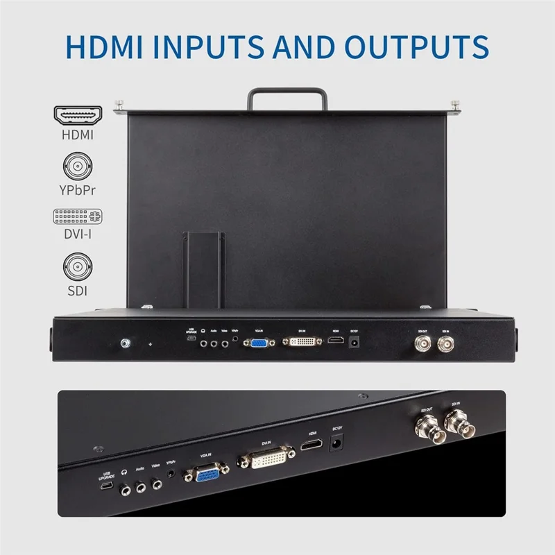 SEETEC SC173-HSD-56 17,3-calowy ekran IPS Full HD 1920x1080 1RU, monitor wyciągowy do montażu w racku do produkcji / nadawania – wtyk amerykański