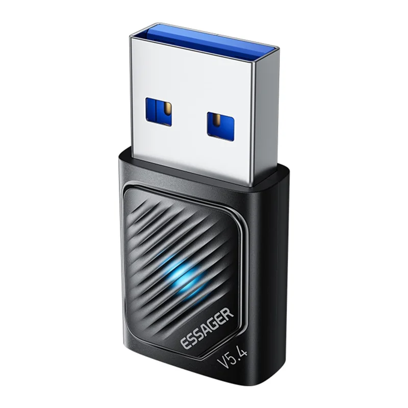 Adaptador Bluetooth ESSAGER USB 5.4 Compatível Alcance de Sinal de 20m Plug and Play Compatível com Windows 8 / 10 / 11
