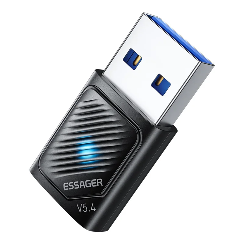 Adaptador Bluetooth ESSAGER USB 5.4 Compatível Alcance de Sinal de 20m Plug and Play Compatível com Windows 8 / 10 / 11