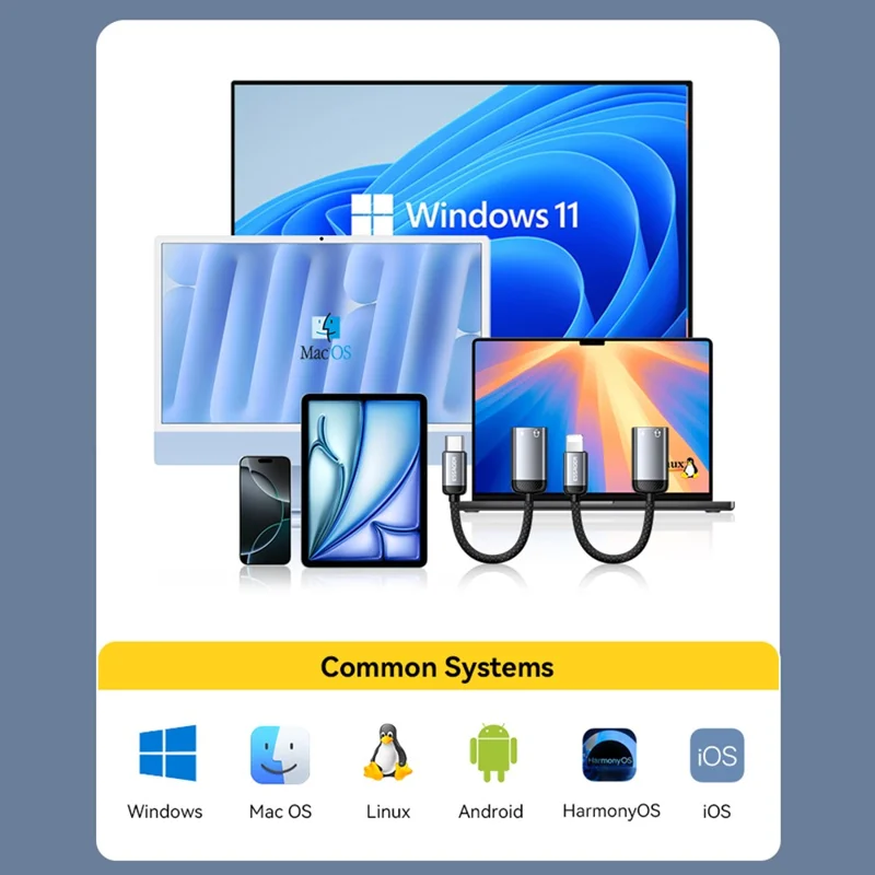 ESSAGER 15cm 2 in 1 Adattatore Audio Type-C Femmina a iP Maschio per Ricarica e DAC Audio Digitale - Grigio