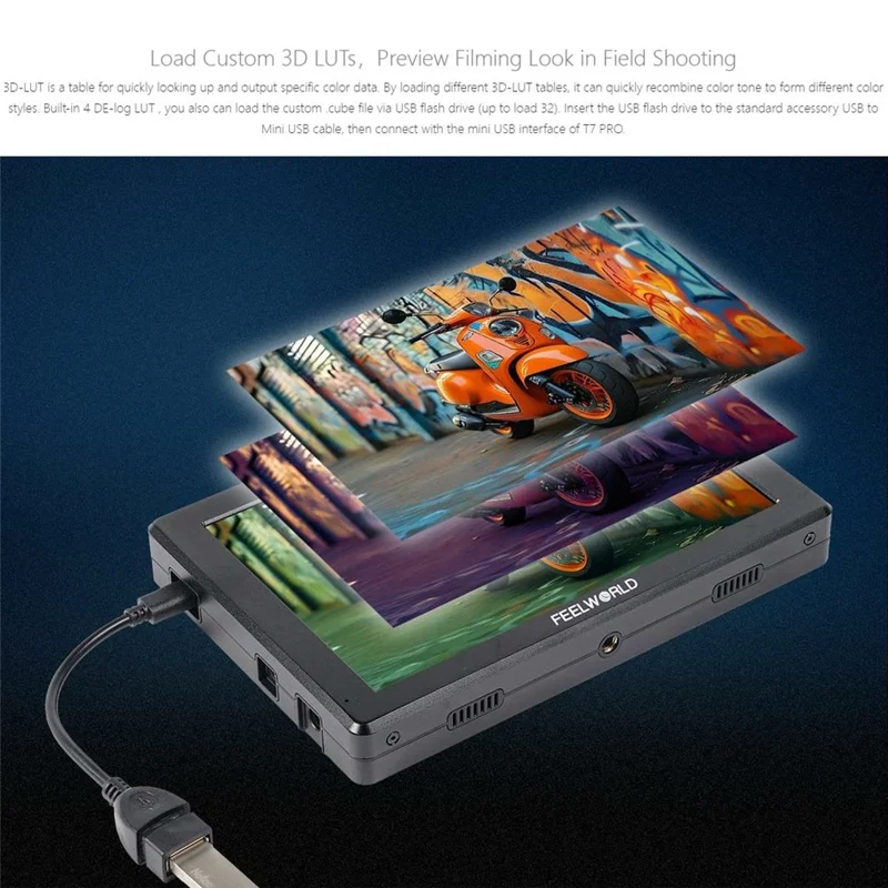 FEELWORLD T7 PRO 7 cali 4K Monitor reżysera Ekran zewnętrzny HD do kamery DSLR