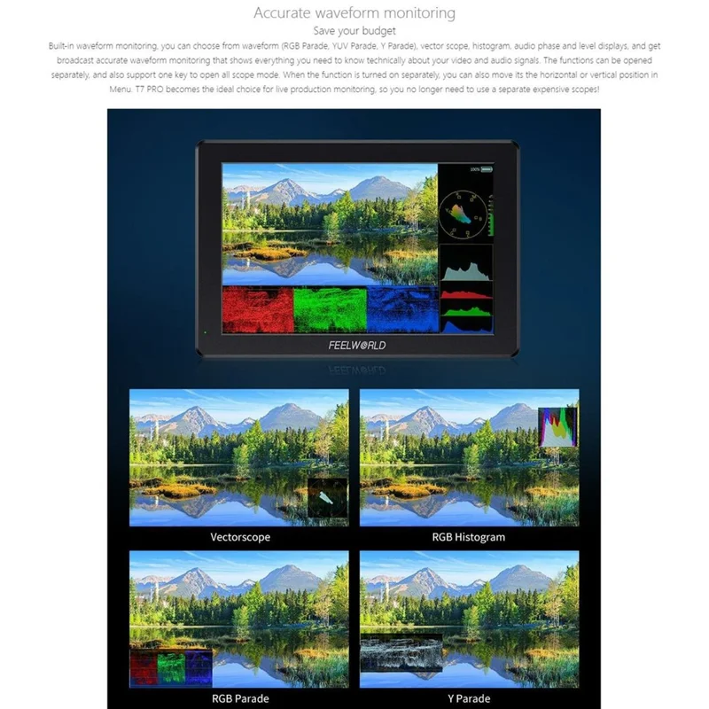 FEELWORLD T7 PRO 7 cali 4K Monitor reżysera Ekran zewnętrzny HD do kamery DSLR