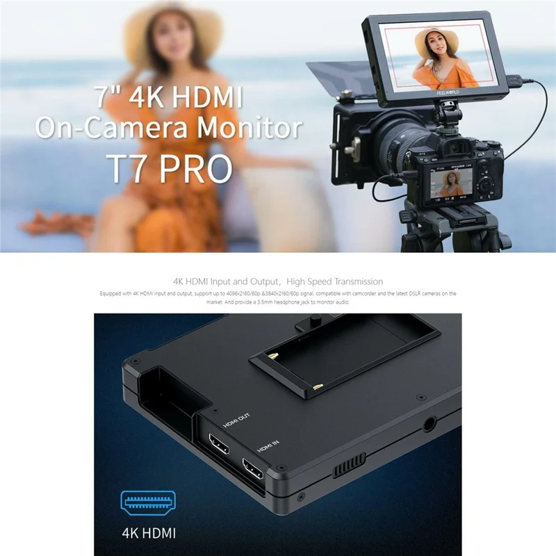 FEELWORLD T7 PRO 7 cali 4K Monitor reżysera Ekran zewnętrzny HD do kamery DSLR