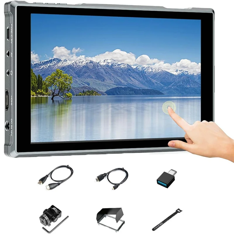 FEELWORLD FW759 PRO 7 caliński monitor kamerowy z ekranem dotykowym, wejście HD/AV, wyświetlacz IPS do fotografii i wideografii