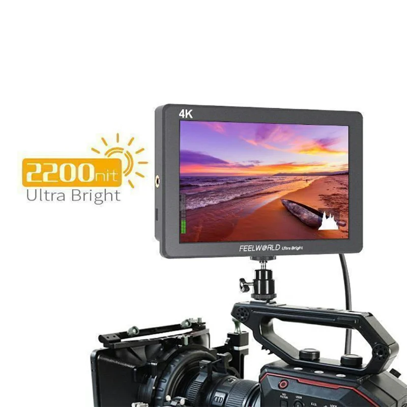 FEELWORLD P7S Monitor de cámara de 7 pulgadas 4K HD SDI Pantalla de alta luminosidad para Realización de películas / Producción de vídeo