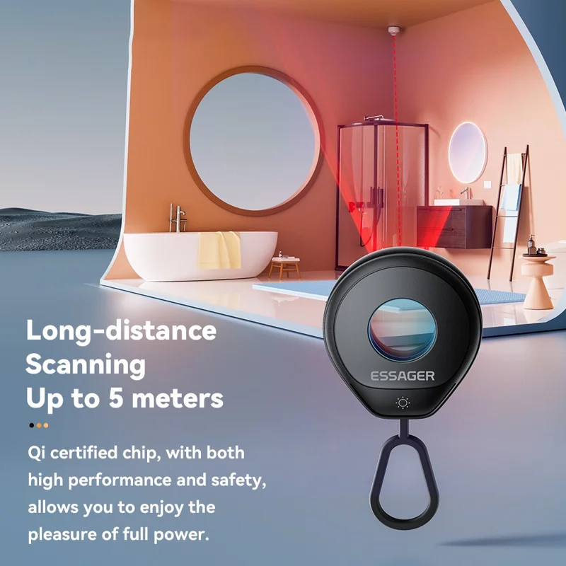 ESSAGER Infrared Detector Anti Spy Camera Finder Type-C Rechargeable Mini Portable Security Device - White