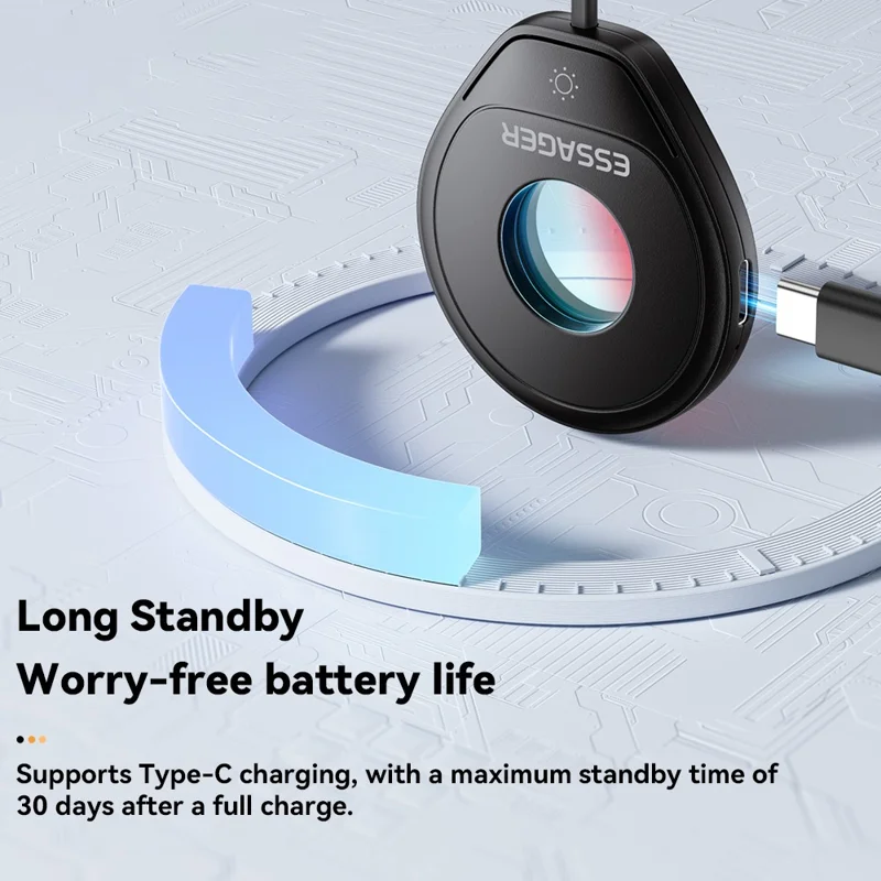 ESSAGER Infrared Detector Anti Spy Camera Finder Type-C Rechargeable Mini Portable Security Device - White