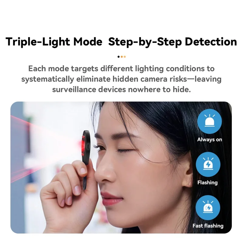 ESSAGER Infrared Detector Anti Spy Camera Finder Type-C Rechargeable Mini Portable Security Device - White