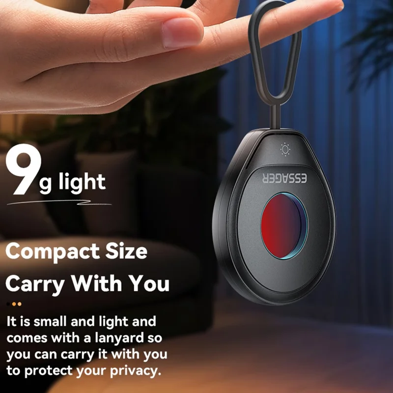 ESSAGER Infrared Detector Anti Spy Camera Finder Type-C Rechargeable Mini Portable Security Device - White