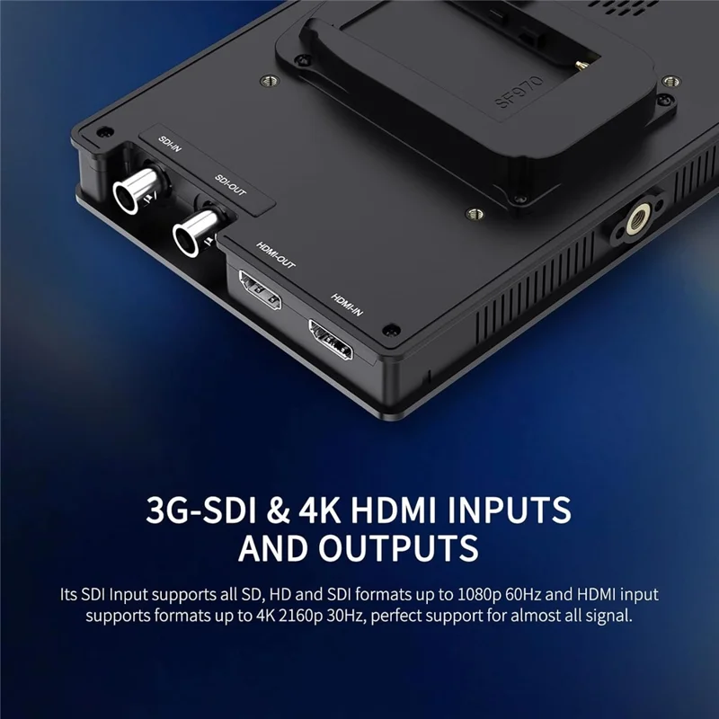 FEELWORLD FW703 Monitor de 7 pulgadas IPS 3G-SDI 4K Pantalla Completa HD DSLR para Cámara de Campo