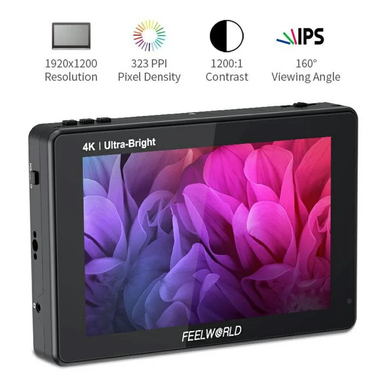 FEELWORLD LUT7S PRO 7 tum 2200 nits 3D LUT Touch Screen DSLR-kameramonitor med 4K HD 3G-SDI-ingång/utgång