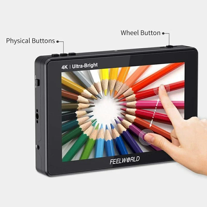 FEELWORLD LUT7S PRO 7 tum 2200 nits 3D LUT Touch Screen DSLR-kameramonitor med 4K HD 3G-SDI-ingång/utgång