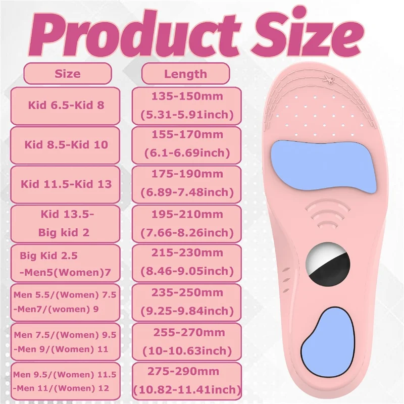 For Apple AirTag Tracker Holder Cartoon Pattern Shock Absorbing PU Insoles, with Front and Back Protective Film - Pink  /  135-150mm