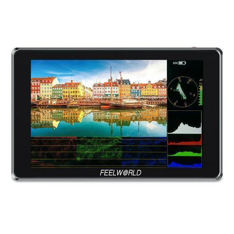 FEELWORLD S7 12G-SDI HD 2.0 Monitor de campo de cámara de 7 pulgadas 4K HD HDR / Pantalla táctil de panel IPS de 3D LUT 16:10 con forma de onda