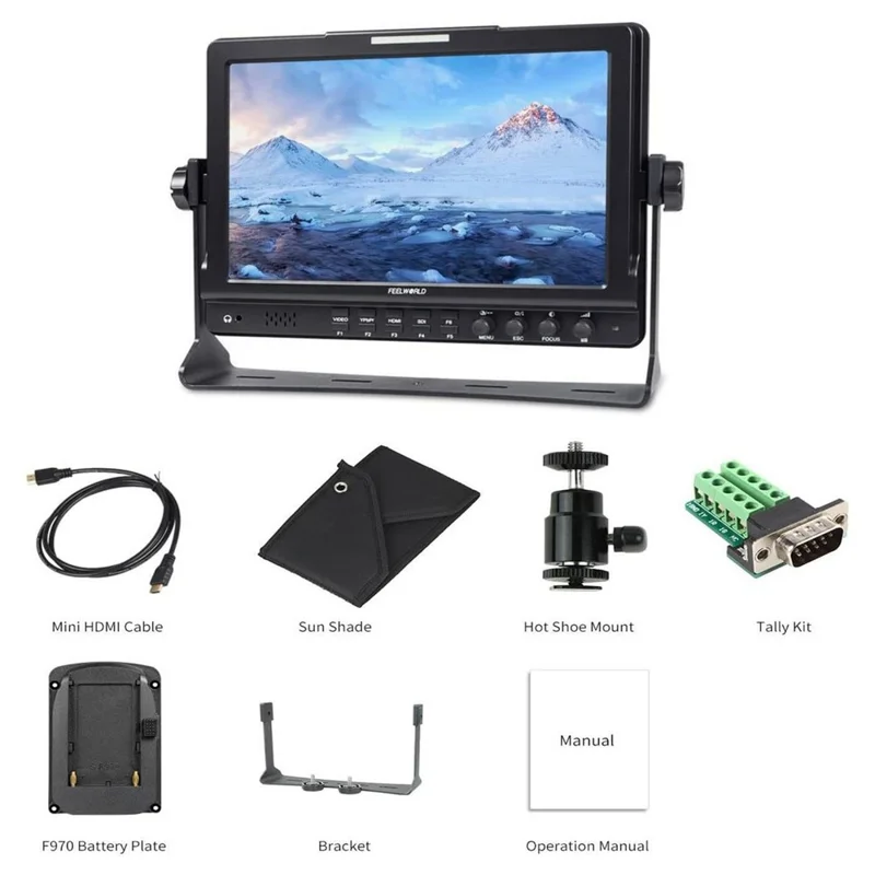 FEELWORLD FWFW1018SPV1 Monitor de campo de cámara de 10 pulgadas Pantalla HD 1920x1200 Entrada / Salida 3G-SDI