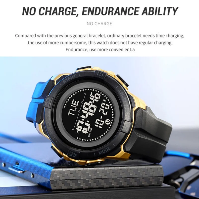 SKMEI 2564 Montre Pédomètre de Plein Air avec Boussole Montre Électronique Multifonctionnelle - Vert Armée