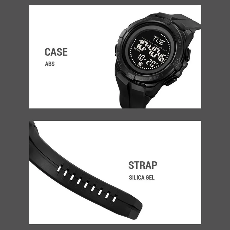 SKMEI 2564 Montre Pédomètre de Plein Air avec Boussole Montre Électronique Multifonctionnelle - Vert Armée