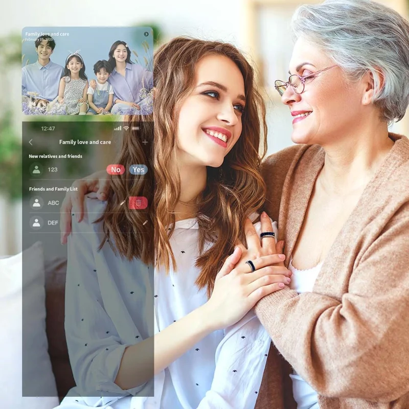 SR16 Digital Display Smart Ring Sleep Tracking Blood Oxygen Heart Rate Monitor Prayer Counter with Charging Case - Silver / Size 8