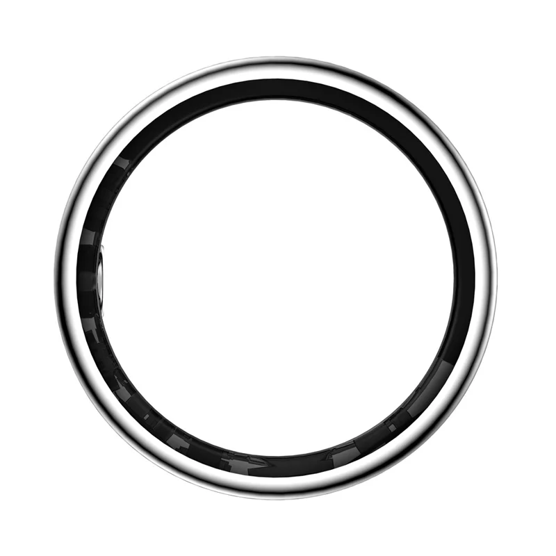 SR16 Digital Display Smart Ring Sleep Tracking Blood Oxygen Heart Rate Monitor Prayer Counter with Charging Case - Silver / Size 8