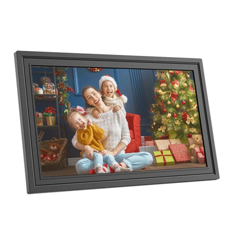 10,1 tommer digital billedramme med WiFi, touch, smart cloud-ramme, understøtter billedoverførsel via app, automatisk rotation - EU-stik
