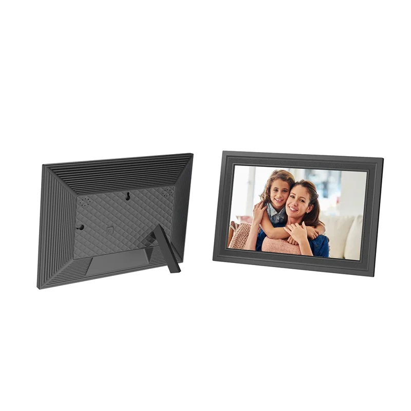 10,1 tommer digital billedramme med WiFi, touch, smart cloud-ramme, understøtter billedoverførsel via app, automatisk rotation - EU-stik