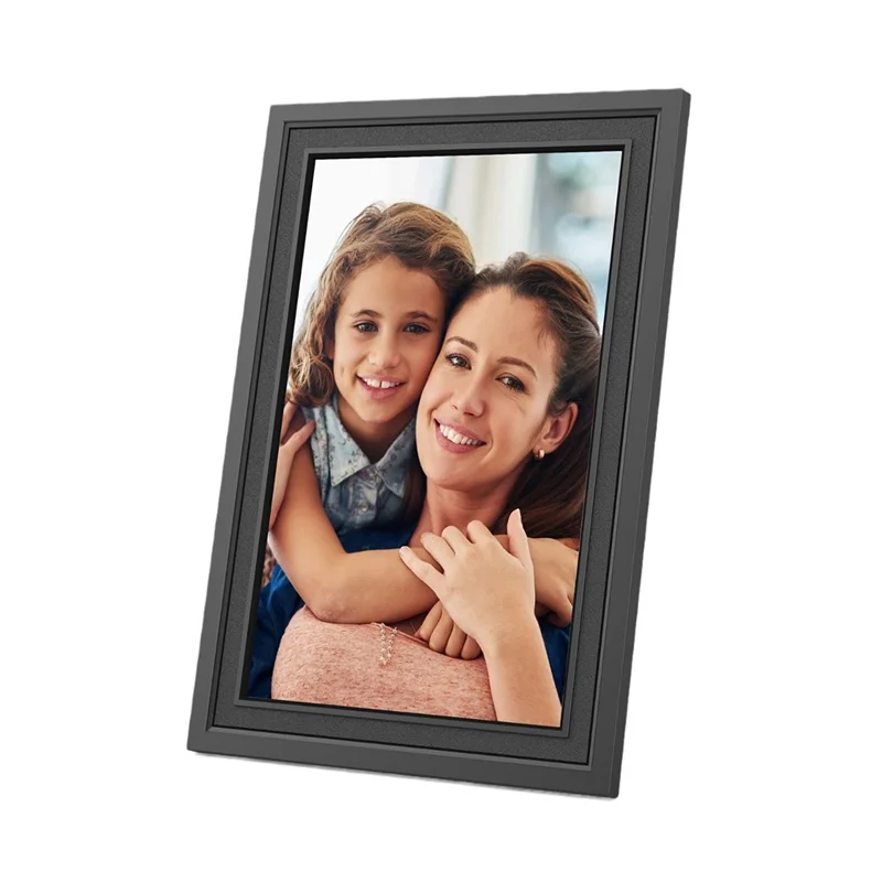 10,1 tommer digital billedramme med WiFi, touch, smart cloud-ramme, understøtter billedoverførsel via app, automatisk rotation - EU-stik