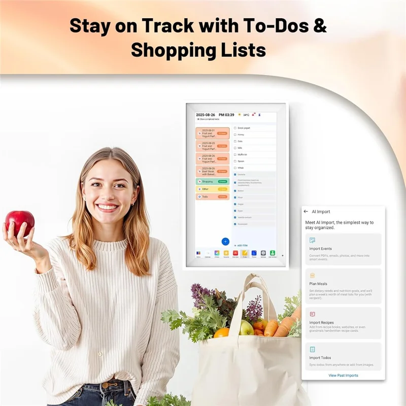 15.6 inch Smart Home Planning Touch Display Multi Task Management Digital Calendar HD Family Organizer for Schedule Display