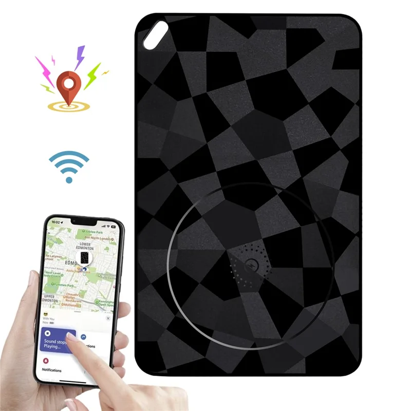 محدد مواقع ذكي K18 مقاوم للماء ومزود بتنبيه ضد الفقدان للمفاتيح / المحافظ / الأمتعة - أسود