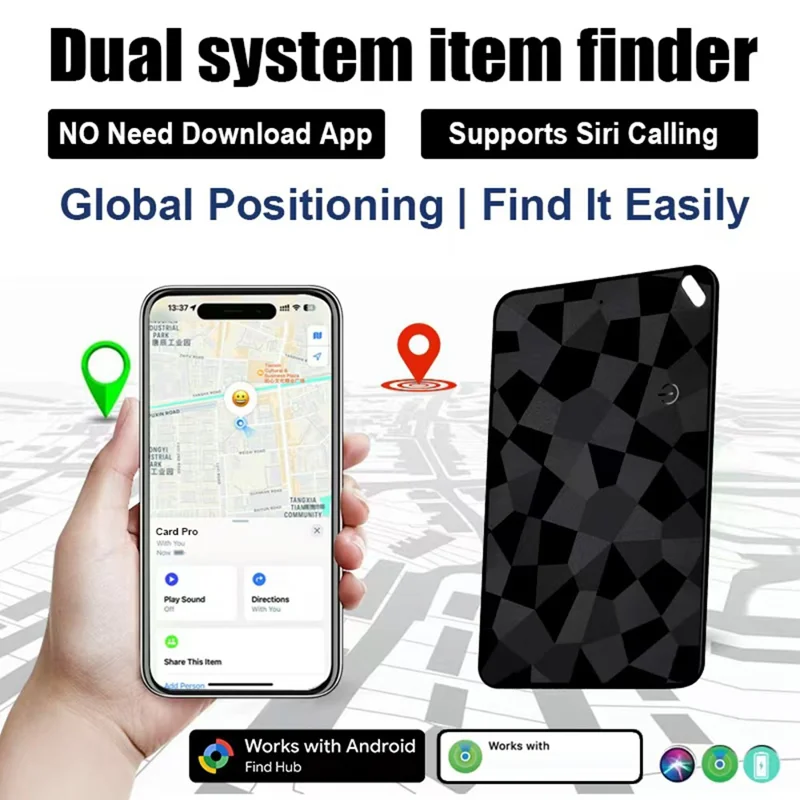 محدد مواقع ذكي K18 مقاوم للماء ومزود بتنبيه ضد الفقدان للمفاتيح / المحافظ / الأمتعة - أسود