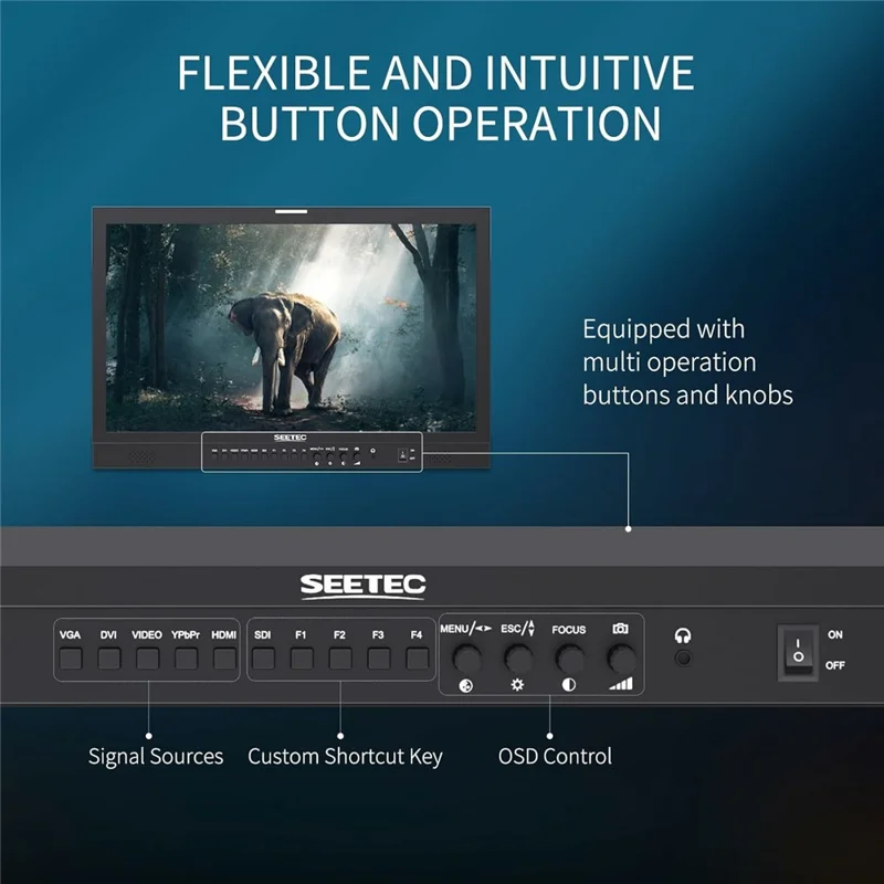 SEETEC P238-9HSD 23.8 inch 4K Studio Director Monitor 178° Viewing Angle HD Broadcast Display - US Plug
