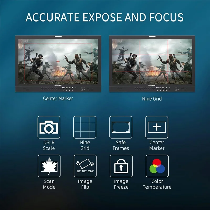 SEETEC P238-9HSD 23.8 inch 4K Studio Director Monitor 178° Viewing Angle HD Broadcast Display - US Plug