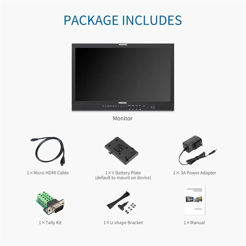 SEETEC P238-9HSD 23.8 inch 4K Studio Director Monitor 178° Viewing Angle HD Broadcast Display - US Plug