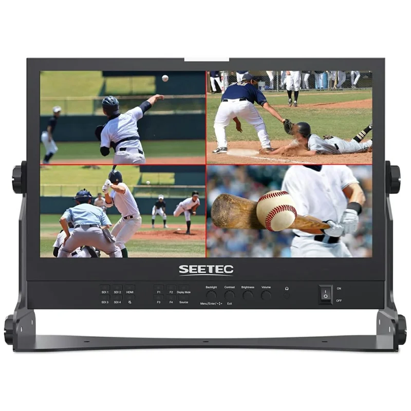 SEETEC ATEM156S 15.6 inch Broadcast Studio Monitor 4 SDI Multi-Source Display Professional Multi-Camera Monitoring - US Plug