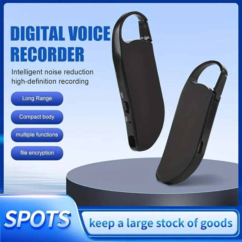 جهاز تسجيل صوتي V11 سعة 8 جيجابايت، مشغل MP3 ذكي متعدد الوظائف مع خاصية تقليل الضوضاء وتشغيل تلقائي بالصوت ووظيفة ذاكرة فلاش USB