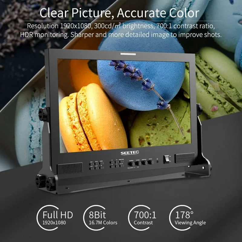 SEETEC ATEM173S 17,3 tommer Broadcast Studio Monitor 1920x1080 Multi-Camera Director Display til Studiooptagelser - US stik
