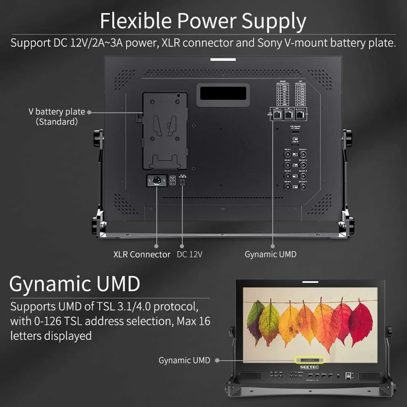 SEETEC ATEM173S 17,3 tommer Broadcast Studio Monitor 1920x1080 Multi-Camera Director Display til Studiooptagelser - US stik
