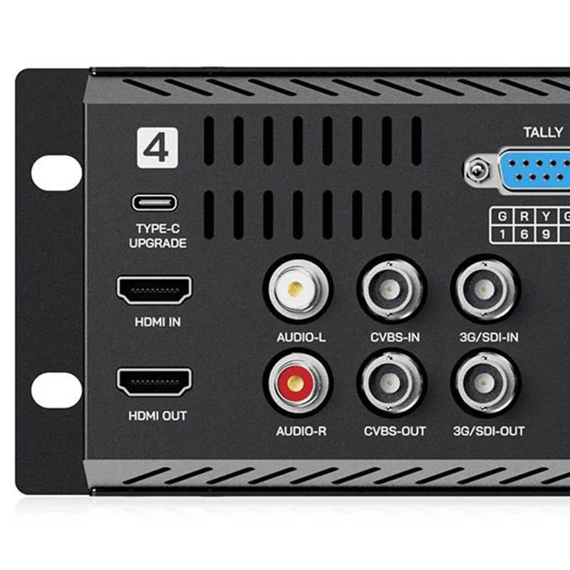 FEELWORLD Q41 4,5 tommer 2HE rackmonteret broadcast-display 3G-SDI / 4K HD / AV firkantskærm broadcast multi-viewer - US-stik