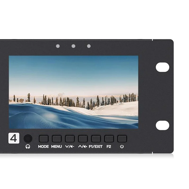 FEELWORLD Q41 4,5 tommer 2HE rackmonteret broadcast-display 3G-SDI / 4K HD / AV firkantskærm broadcast multi-viewer - US-stik