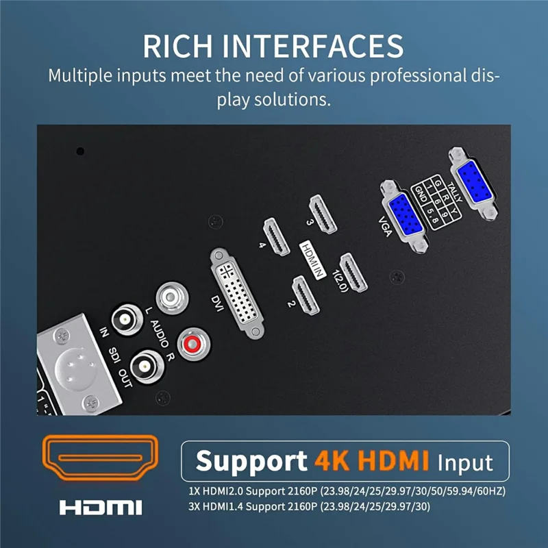 SEETEC 280-9HSD-CO 4-Split Screen 28 cali 4K Director Multi-Viewer 3840x2160 HD Broadcast Monitoring Unit - US Plug