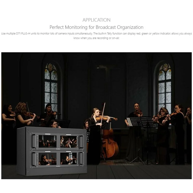 شاشة FEELWORLD D71 PLUS-H المزدوجة بحجم 7 بوصة ودقة 1920x1200 مع شاشة IPS وتركيب بحجم 3RU، ومراقبة 4K HD / الموجة / المقياس المتجه - قابس أمريكي