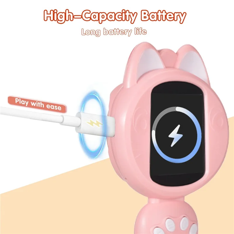 XM020A Digital Microscope for Kids 2.0 Inch IPS Color Screen Magnifier 4X Zoom LED Illumination STEM Learning Tool - Pink