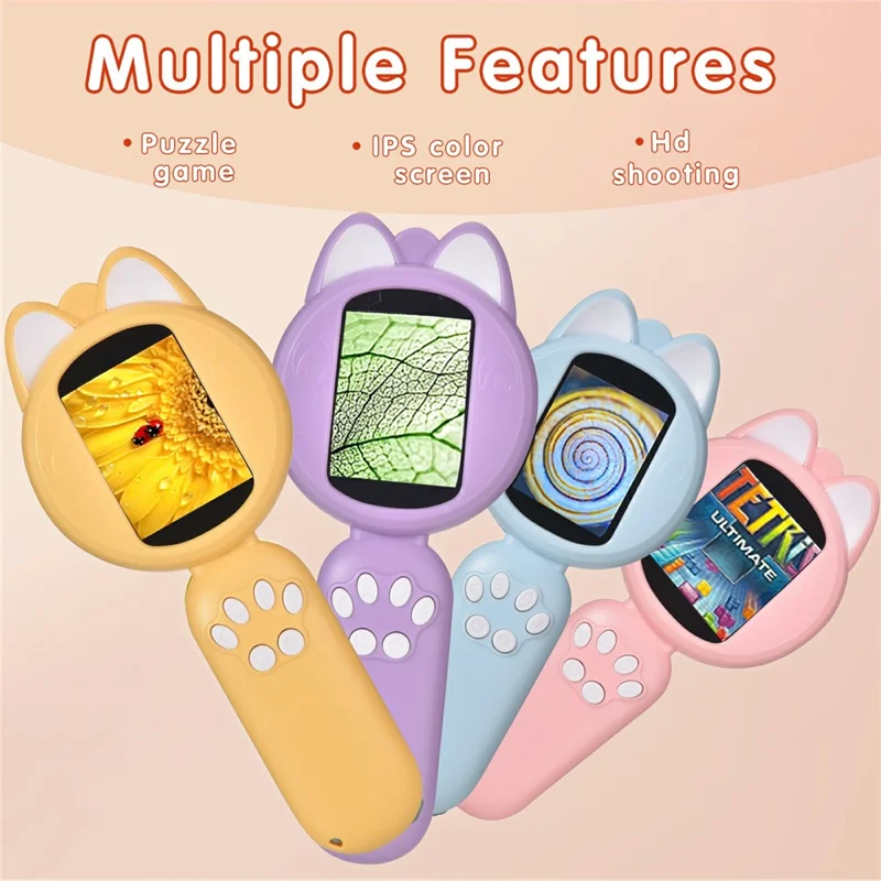 XM020A Digital Microscope for Kids 2.0 Inch IPS Color Screen Magnifier 4X Zoom LED Illumination STEM Learning Tool - Pink