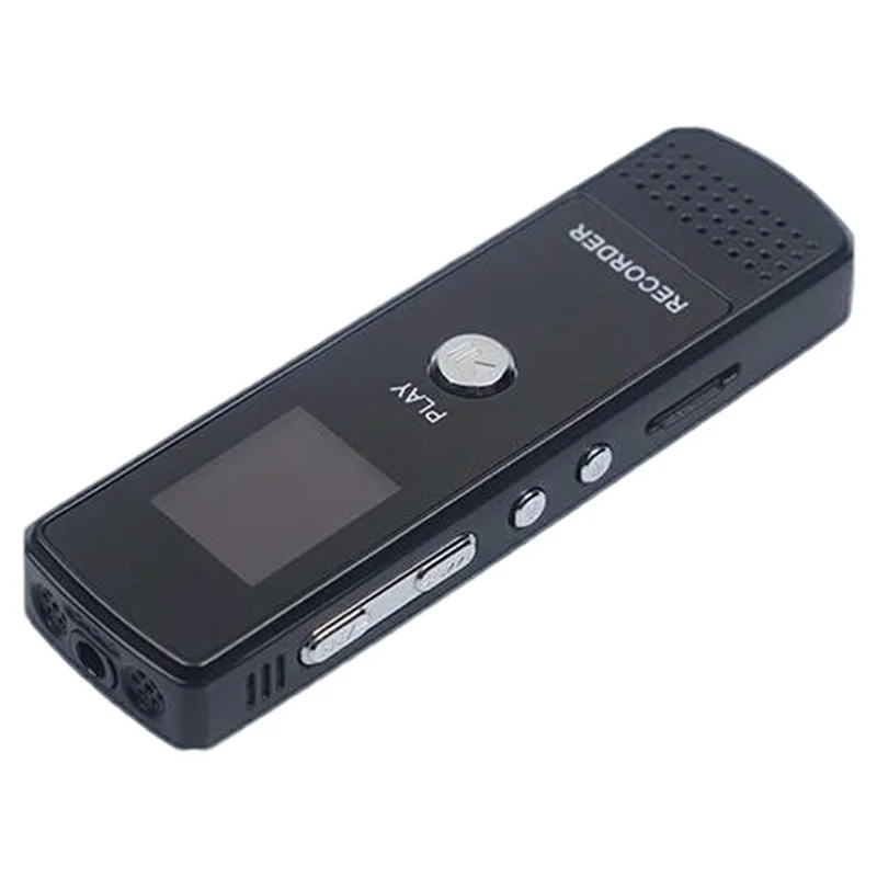 N36 Enregistreur vocal numérique 8 Go avec répétition A-B, stylo à enregistrement en un clic, réduction de bruit HD - Noir