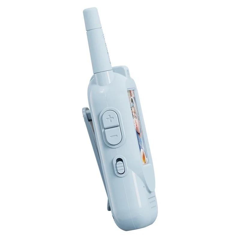 Walkie-Talkie de Vídeo para Crianças 2 Peças Comunicação em Tempo Real Longo Alcance 150-500 m Emparelhamento Automático Efeitos de Voz - Azul