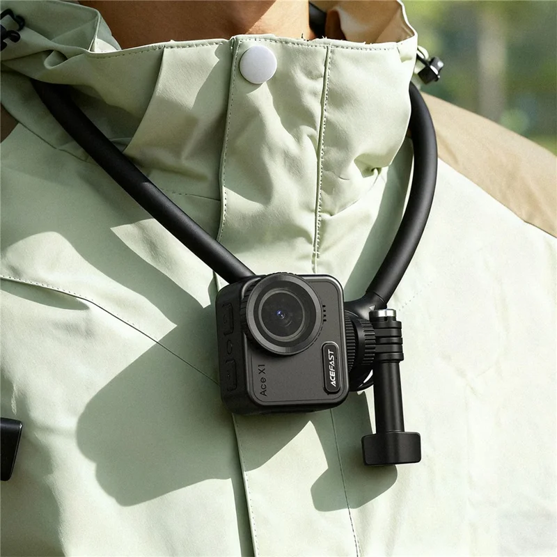 ACEFAST E37 Uchwyt na kamerę na szyję, uchwyt na kamerę akcji w trybie POV, opaska na szyję z pianką amortyzacyjną